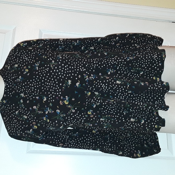 Art Class Floral Long sleeve Ruffle tiered High Neck boho Top Girls XL Women S - Picture 8 of 14